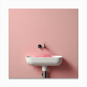 Pink Bathroom Sink Canvas Print