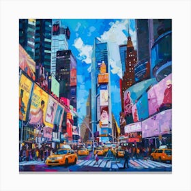 Times Square Oil Painting NY 2 Canvas Print