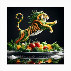 Vegetables Tiger Canvas Print