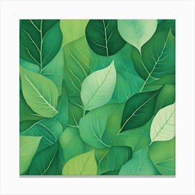 Green Leaves Seamless Pattern Canvas Print