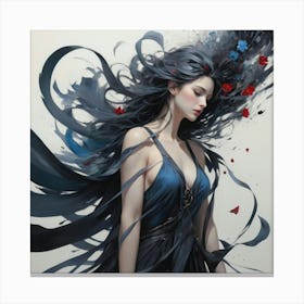 Girl With Long Hair 2 Canvas Print