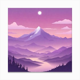 Misty mountains background in purple tone 108 Canvas Print