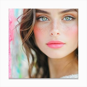 Beautiful Girl With Freckles Canvas Print