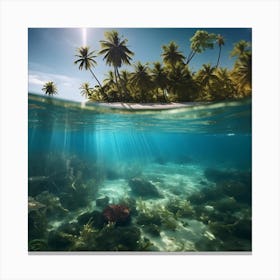 Underwater Tropical Island Canvas Print