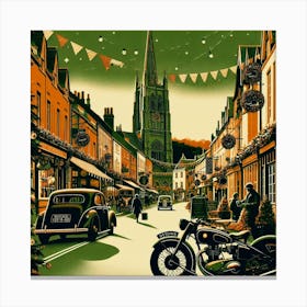 Christmas In Keynsham, Somerset. Vintage  Canvas Print