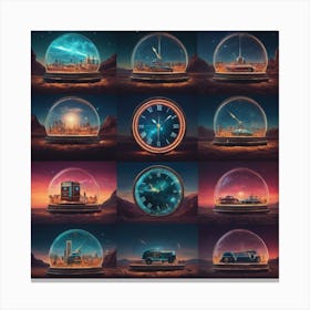 Space Globes Canvas Print