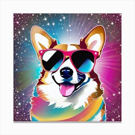 Corgi In Sunglasses 38 Canvas Print