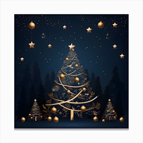 Christmas Tree In The Forest Canvas Print