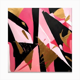 Pink And Black Abstract Painting Canvas Print