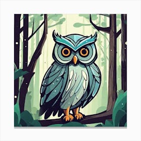 Owl In The Forest 105 Canvas Print