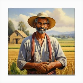 Farmer In The Field Canvas Print