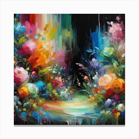 Abstract Floral Painting Canvas Print