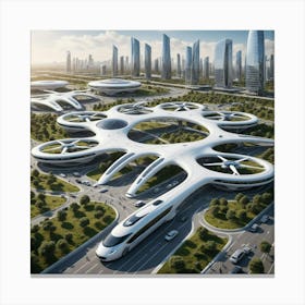 Futuristic City 11 Canvas Print