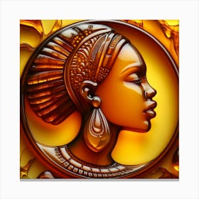 African Woman In Headdress Canvas Print