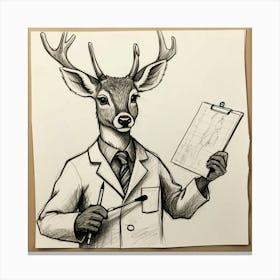 Doctor Deer 8 Canvas Print