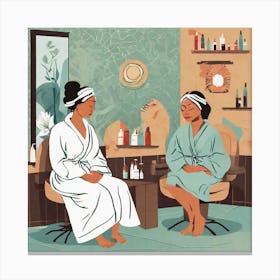 Two Women In A Spa Canvas Print