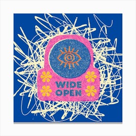 Third Eye Awaken Print - Blue/Pink/Yellow Canvas Print