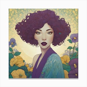 Asian Girl With Purple Hair 7 Canvas Print