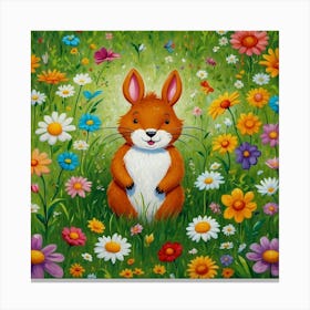 Bunny In The Meadow Canvas Print