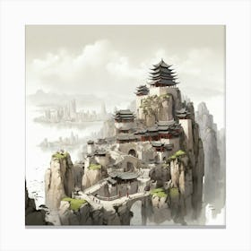 Chinese Castle raw Canvas Print