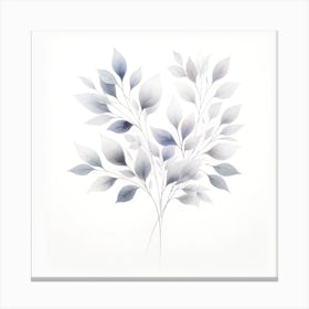 Watercolor Leaves On A White Background Canvas Print