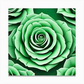 Green Roses 6 Canvas Print