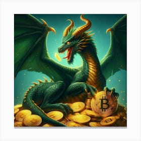 Bitcoin Dragon Guardian D6 Canvas Print