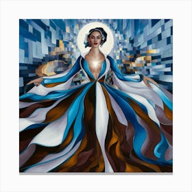 'The Woman In Blue' Canvas Print