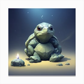 Turtle With A Candle Canvas Print