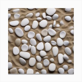 Pebbles On Sand Canvas Print