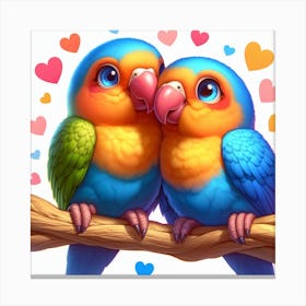 Parrot of Lovebirds Canvas Print