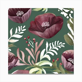 Botanical Wall Art Flowers Leaves #1 Canvas Print