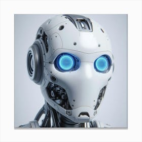 Robot With Blue Eyes 3 Canvas Print