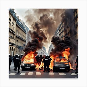 Riots In Paris 7 Canvas Print