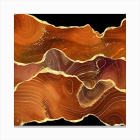 Orange Gold Glitter Agate Texture 01 1 Canvas Print