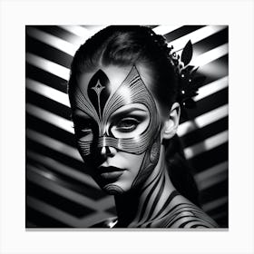 Black And White Portrait Of A Woman 9 Canvas Print