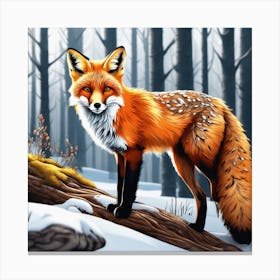 Fox In The Woods 37 Canvas Print