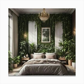 Bedroom With Plants Canvas Print