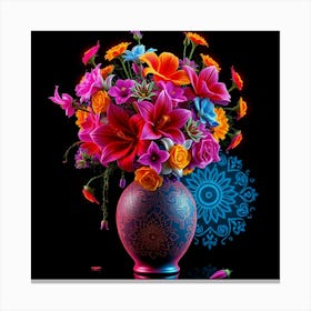 Colorful Flowers In A Vase 42 Lienzo