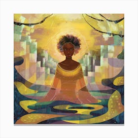 Woman In The Water Canvas Print