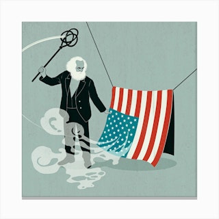 Marx In The Usa 2 Square Canvas Print