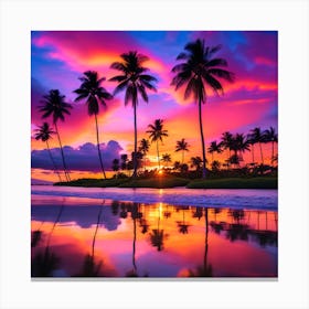 Sunset At The Beach 13 Canvas Print