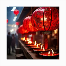 Lanterns Red Fireworks Dragon Festival Reunion Prosperity Joy Luck Fortune Blessings Fami (5) 1 Canvas Print