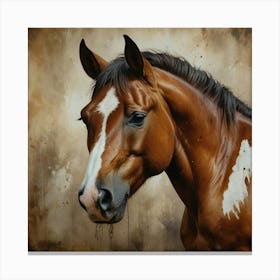 Leonardo Lightning Xl Watercolor Art Brown And White Horse Can 2 Canvas Print