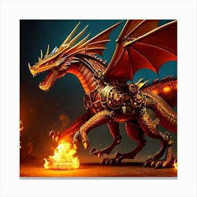Steampunk Dragon 1 Canvas Print
