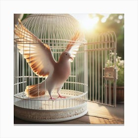 Dove In A Cage 1 Canvas Print