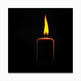 Candle In Black Canvas Print