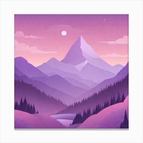 Misty mountains background in purple tone 37 Canvas Print