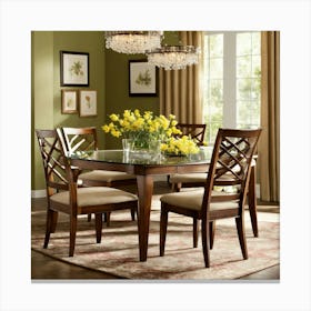 A Photo Of A Beautiful Dining Room Table 2 Canvas Print