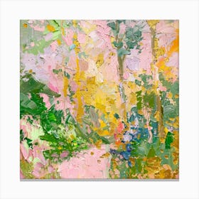 Pink And Yellow Path Canvas Print